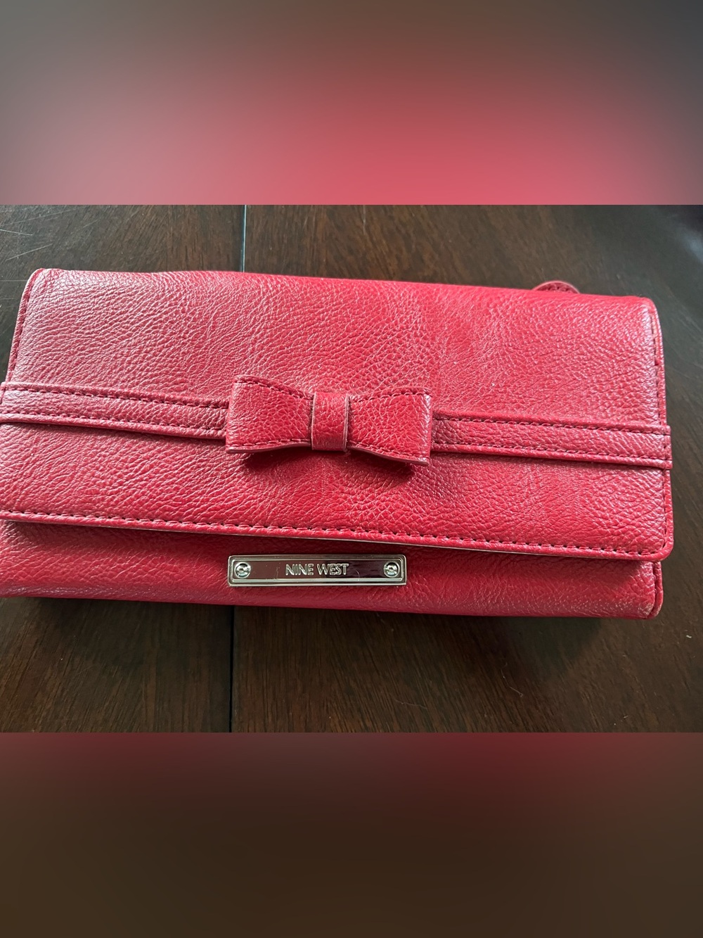 Nine West Red Bow Clutch Wallet